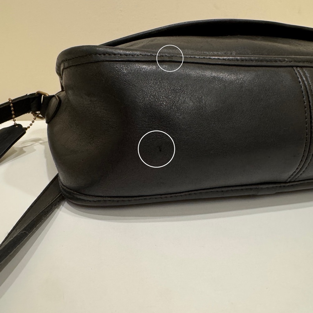 90s Vintage Coach City Bag Crossbody – Black Leather (Style 0064 203) - Picture 15 of 16